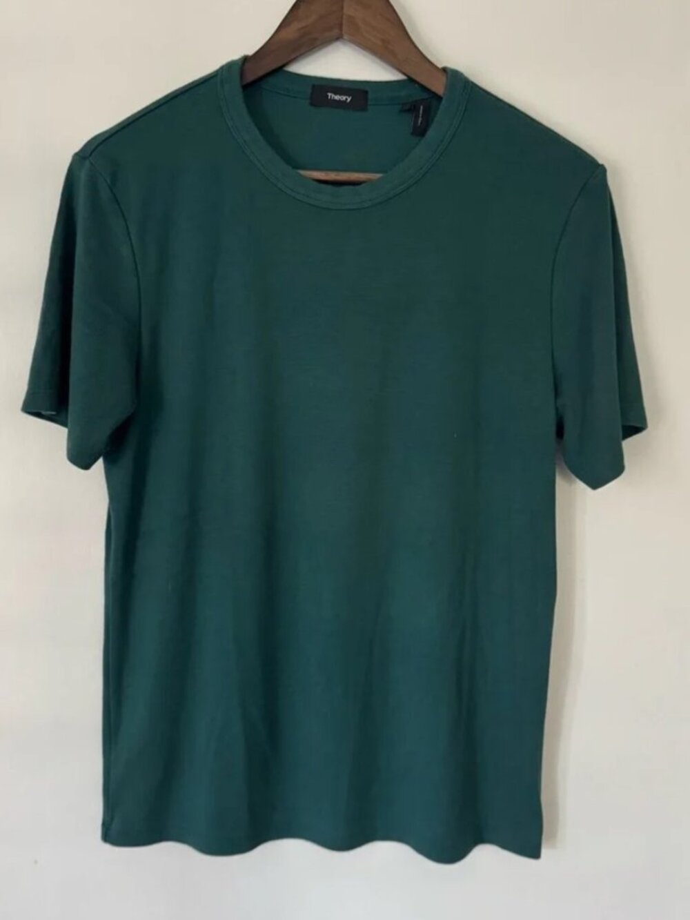 Theory Mens Forest Green Cotton Crewneck T-Shirt Size Small